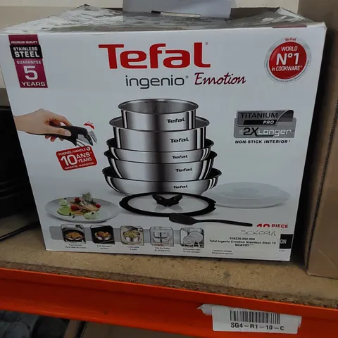 BOXED TEFAL INGENIO EMOTION STAINLESS STEEL 10 PIECE SET