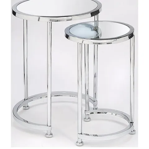 BOXED ARUBA NEST OF LAMP TABLES - CHROME