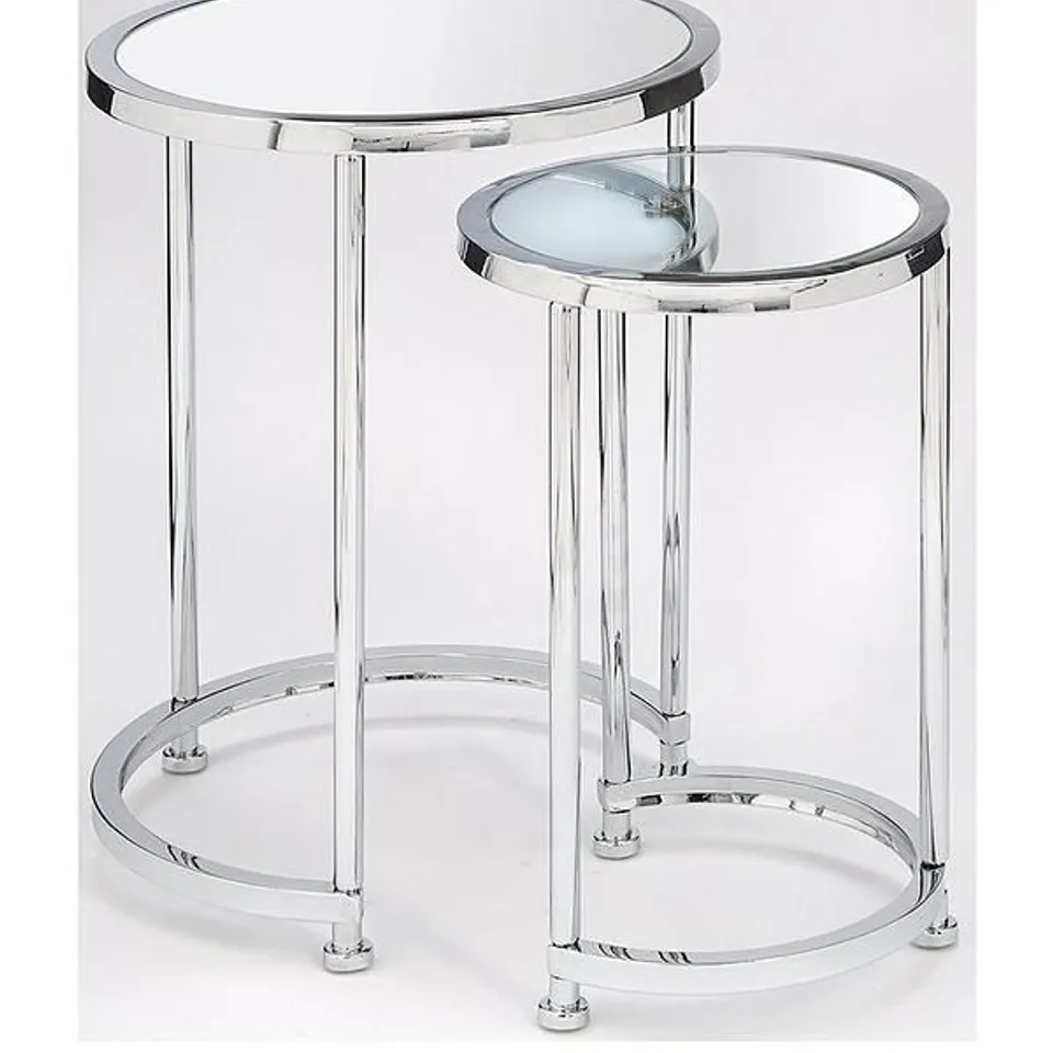 BOXED ARUBA NEST OF LAMP TABLES - CHROME RRP £129