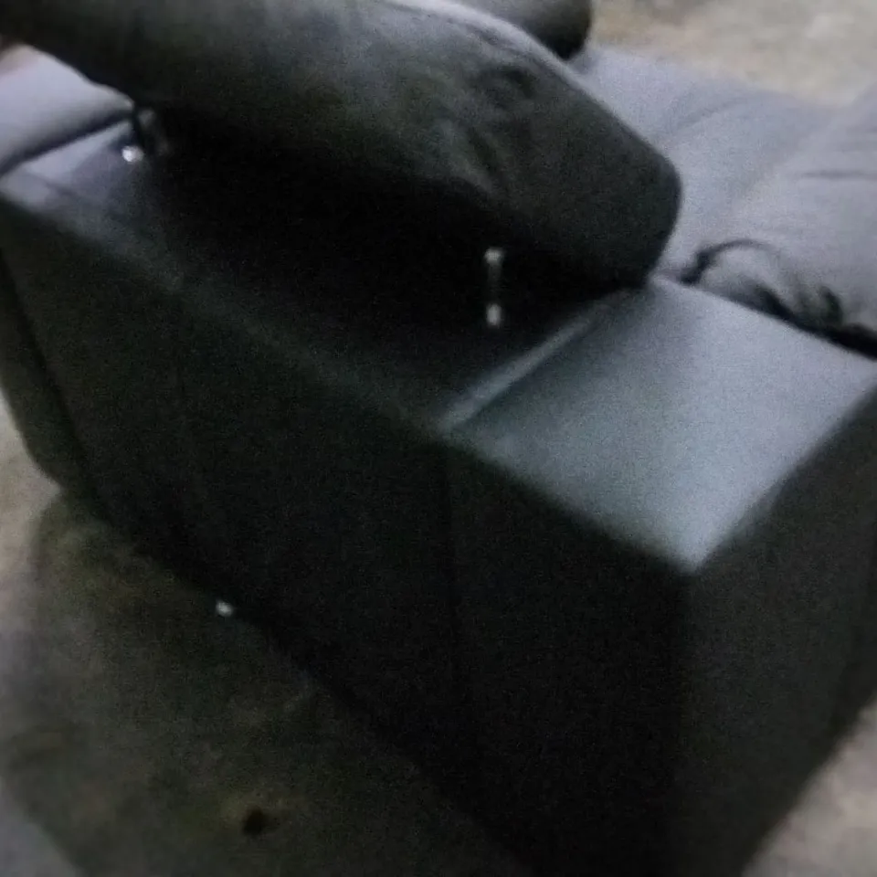 DESIGNER BLACK FAUX LEATHER ARM CHAIR WITH ADJUSTABLE HEADREST