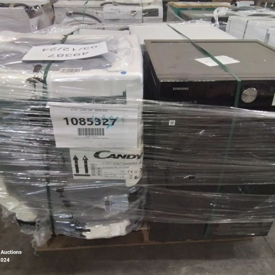 PALLET OF APPROXIMATELY 4 UNPROCESSED RAW RETURN WHITE GOODS TO INCLUDE;