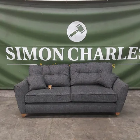 HALSTOW 3 SEATER FABRIC SOFA - CHARCOAL