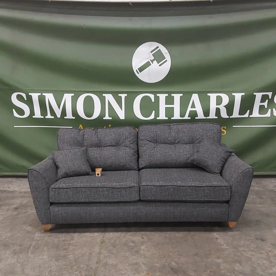 HALSTOW 3 SEATER FABRIC SOFA - CHARCOAL  RRP £899