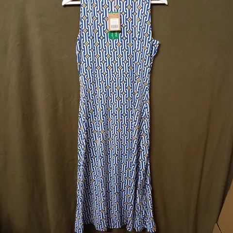 BODEN CUT-OUT JERSEY MIDI DRESS NAVY - UK 14P