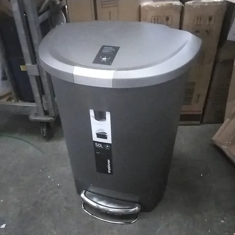 BOXED SIMPLEHUMAN 50L PEDAL BIN 