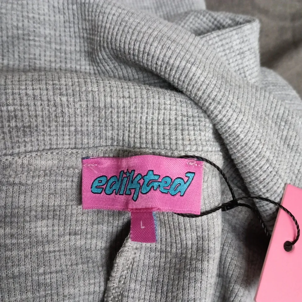 EDIKTED GREY MELANGE HOODIE – SIZE L, STYLE S18001