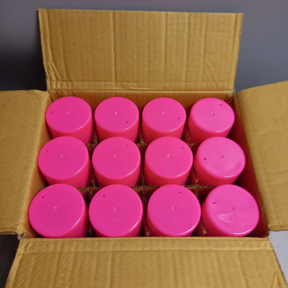 BOXED LOT OF 12 151 NEON PINK SPRAY PAINT 200ML