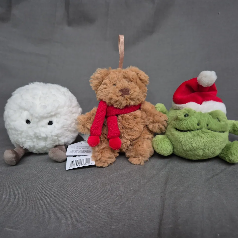 3 SMALL JELLYCATS, SNOWBALL, FROG, BEAR 