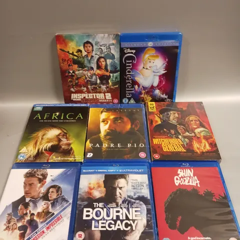 8 X ASSORTED DVD/BLU-RAY SERIES & FILMS TO INCLUDE MISSION IMPOSSIBLE DEAD RECKONING, SHIN GODZILLA, AFRICA ETC