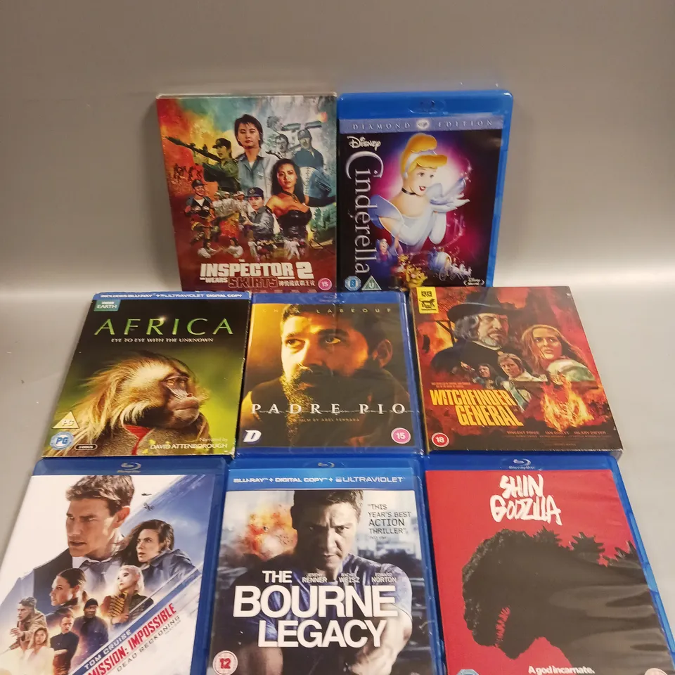 8 X ASSORTED DVD/BLU-RAY SERIES & FILMS TO INCLUDE MISSION IMPOSSIBLE DEAD RECKONING, SHIN GODZILLA, AFRICA ETC 