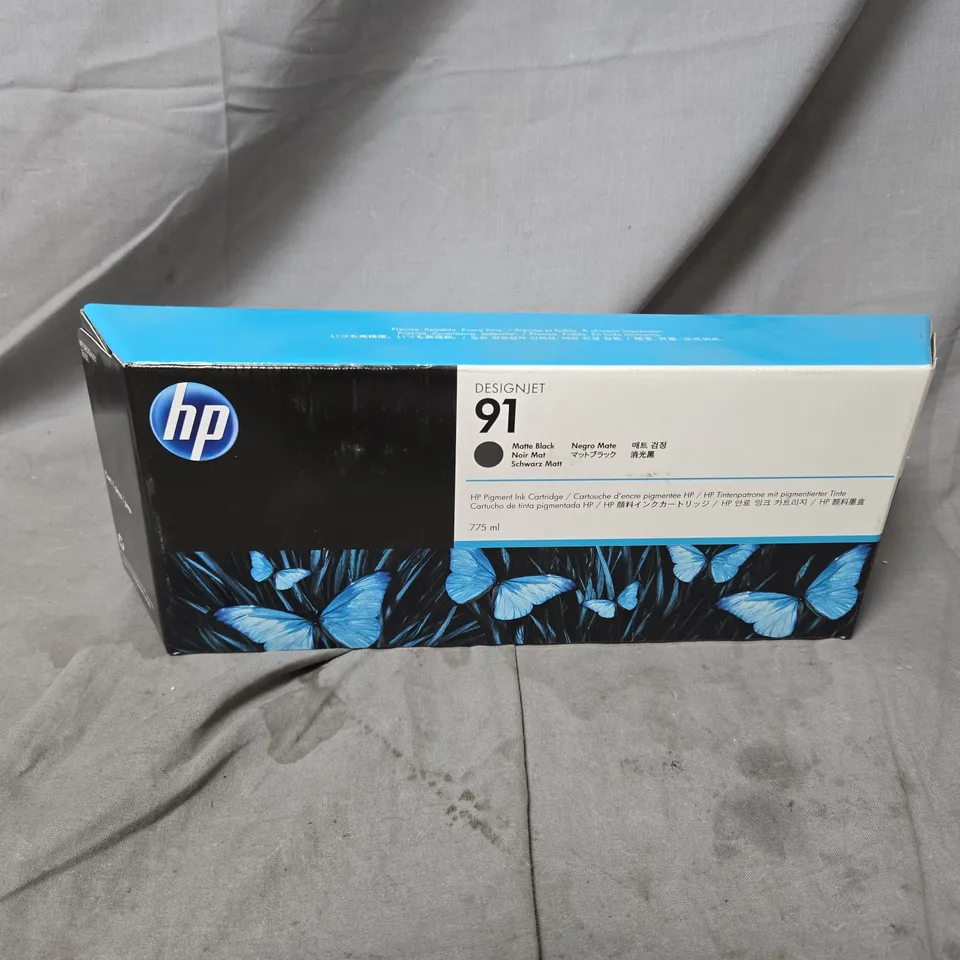 APPROXIMATELY 12 X HP DESIGNJET 91 MATTE BLACK INK CARTRIDGE 75 ML (C9464A)