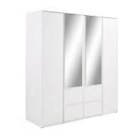 BOXED LISSON 4 DOOR COMBI WARDROBE - WHITE (5 BOXES)