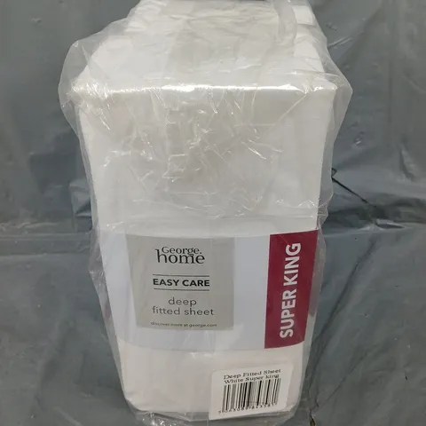 APPROXIMATELY 35 ASSORTED HOME EASY CARE DEEP FITTED SHEETS IN WHITE - SUPER KING - COLLECTION ONLY