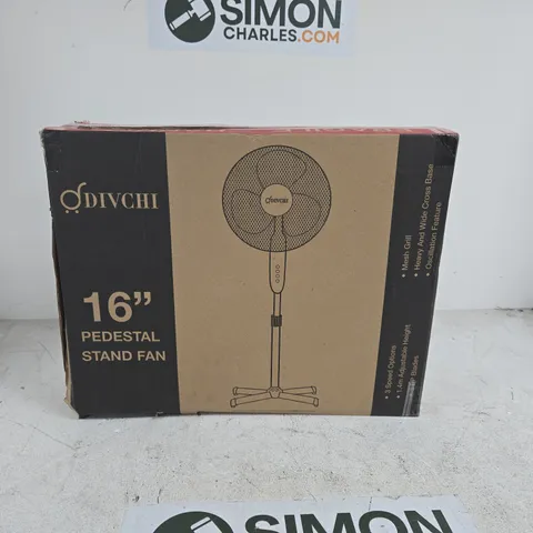 DIV CHI 16" PEDESTAL FAN BOXED