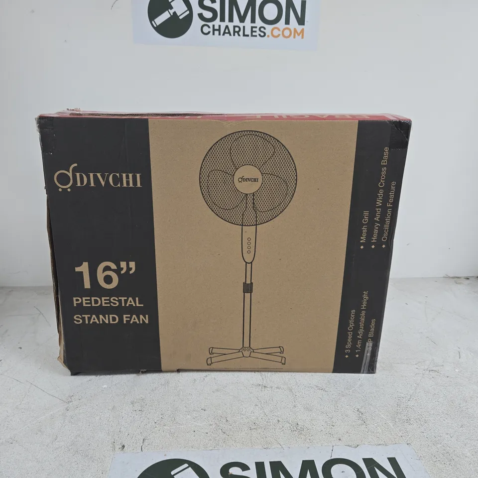 DIV CHI 16" PEDESTAL FAN BOXED