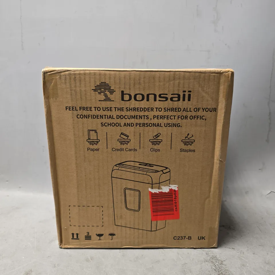 BOXED BONSAII SHREDDER IN BLACK - C237-B