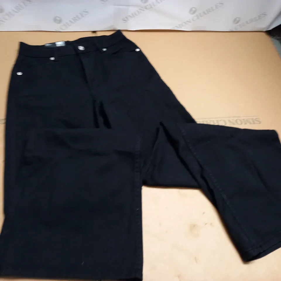 DIVIDED WIDE HIGH WAIST BLACK JEANS - UK 8