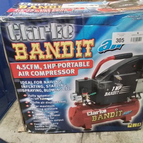 BOXED CLARKE BANDIT 4.5CFM, 1HP PORTABLE AIR COMPRESSOR 