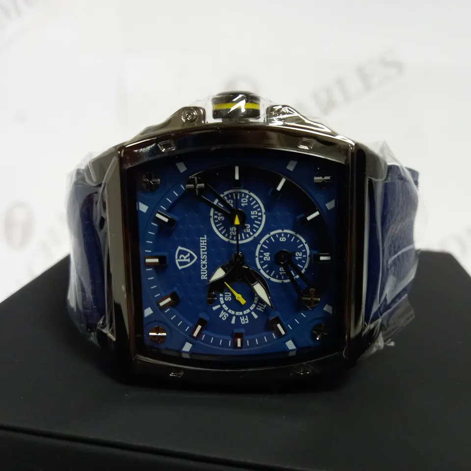 RUCKSTUHL TRIPLE DIAL LEATHER STRAP WRISTWATCH RRP £560