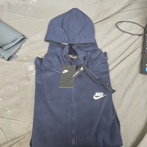 NIKE NAVY ZIP HOODIE WITH HOOD – UK SIZE L