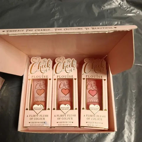 P LOUISE THE CHEEK OF IT LIQUID BLUSH – 3 X 25ML + BAD BITCH ENERGY LIP PRODUCT (WATERMELON & TIME) – MAKE-UP BUNDLE