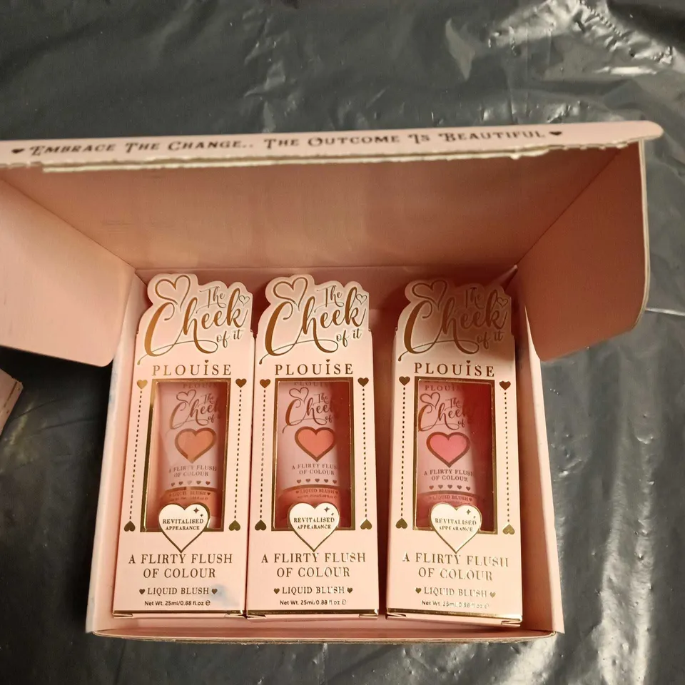 P LOUISE THE CHEEK OF IT LIQUID BLUSH – 3 X 25ML + BAD BITCH ENERGY LIP PRODUCT (WATERMELON & TIME) – MAKE-UP BUNDLE