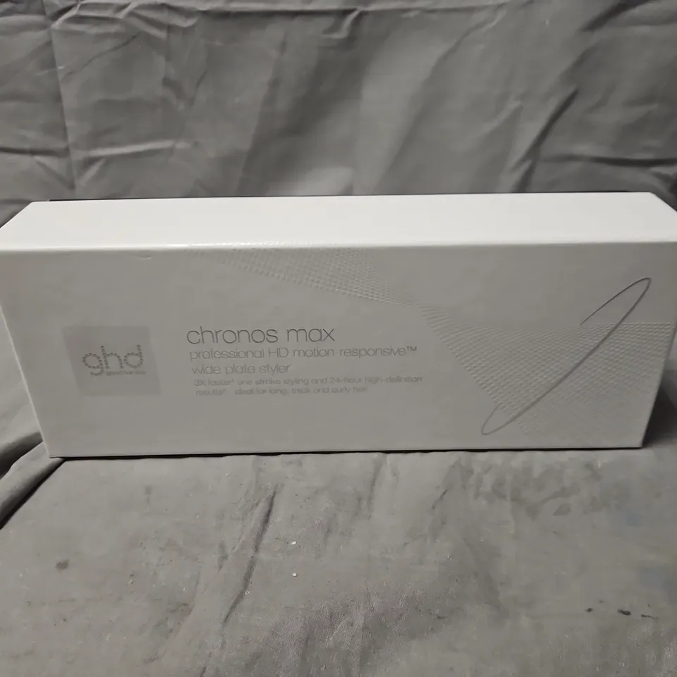 GHD CHRONOS MAX PROFESSIONAL HD MOTION STYLER – WIDE PLATE HAIR STRAIGHTENER (BOXED)