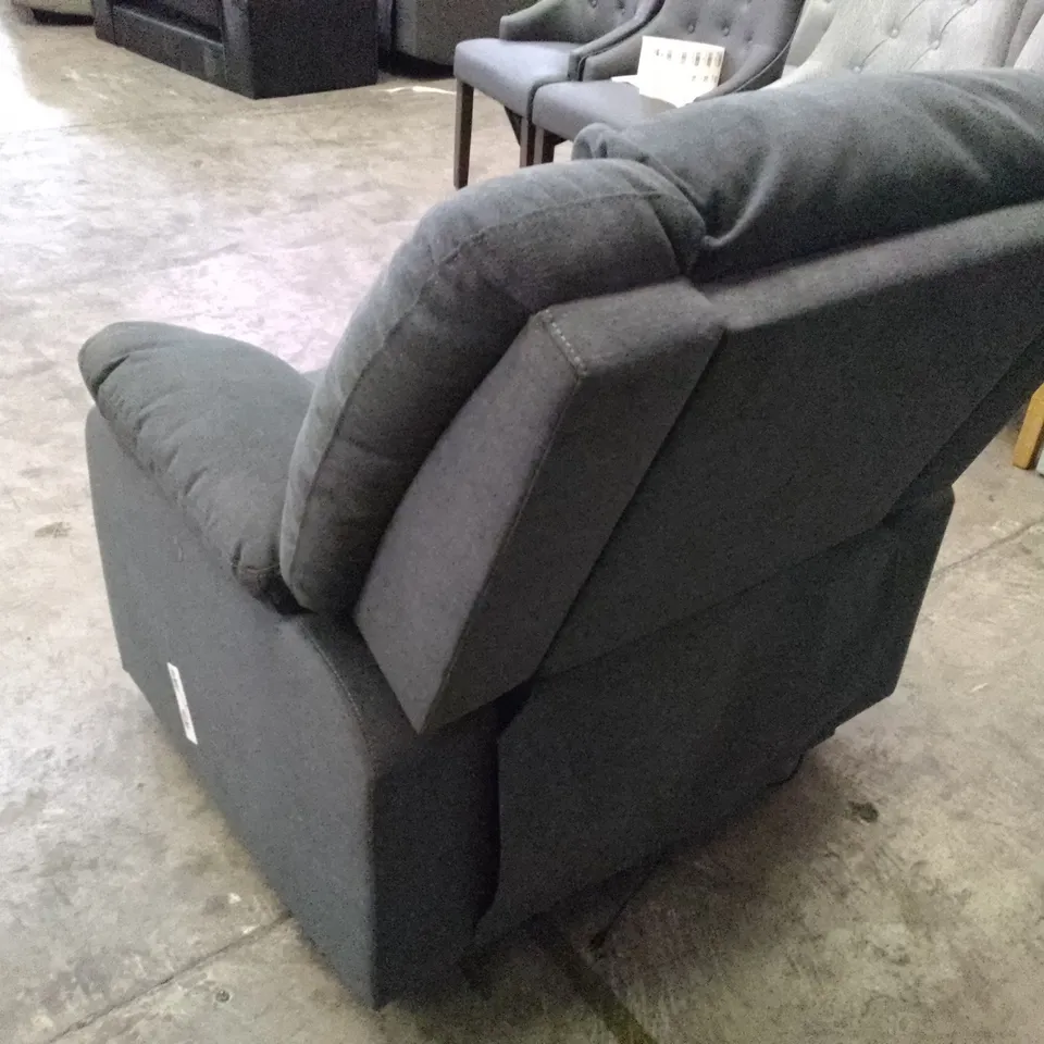QUALITY DESIGNER ELECTRIC RECLINER ARMCHAIR - DARK GREY FABRIC 