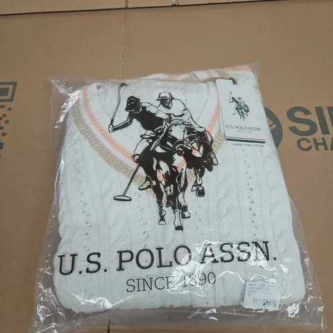 U.S. POLO ASSN. KNIT JUMPER – MARSHMALLOW – UK SIZE L