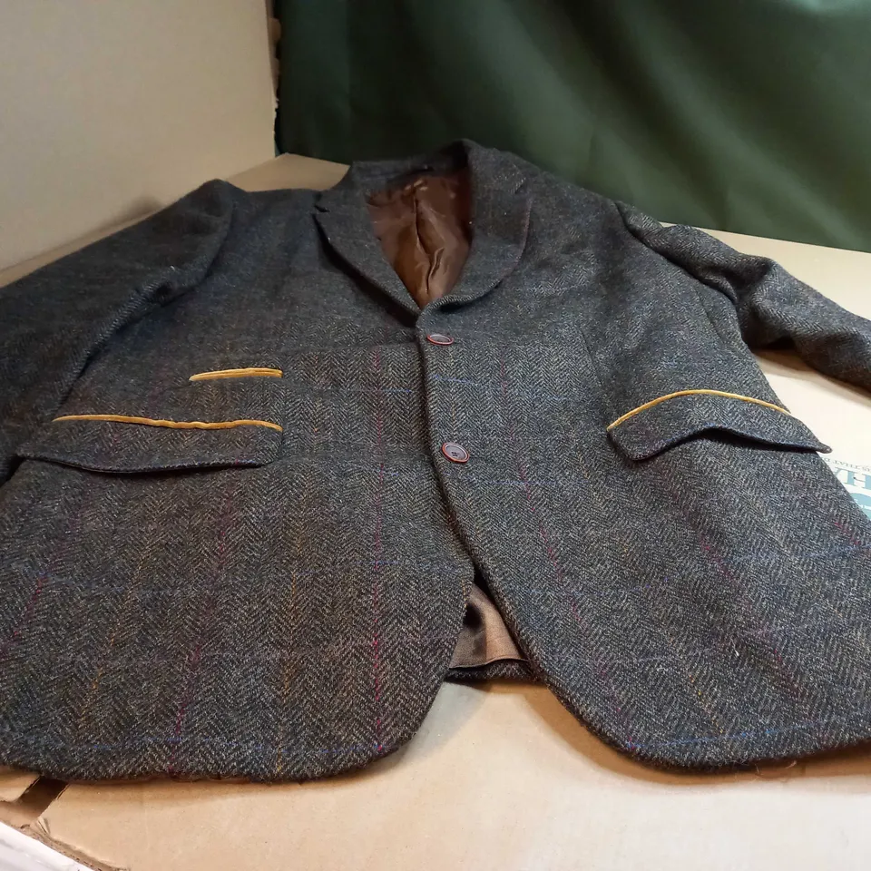 DESIGNER BROWN TWEED STYLE MENS JACKET