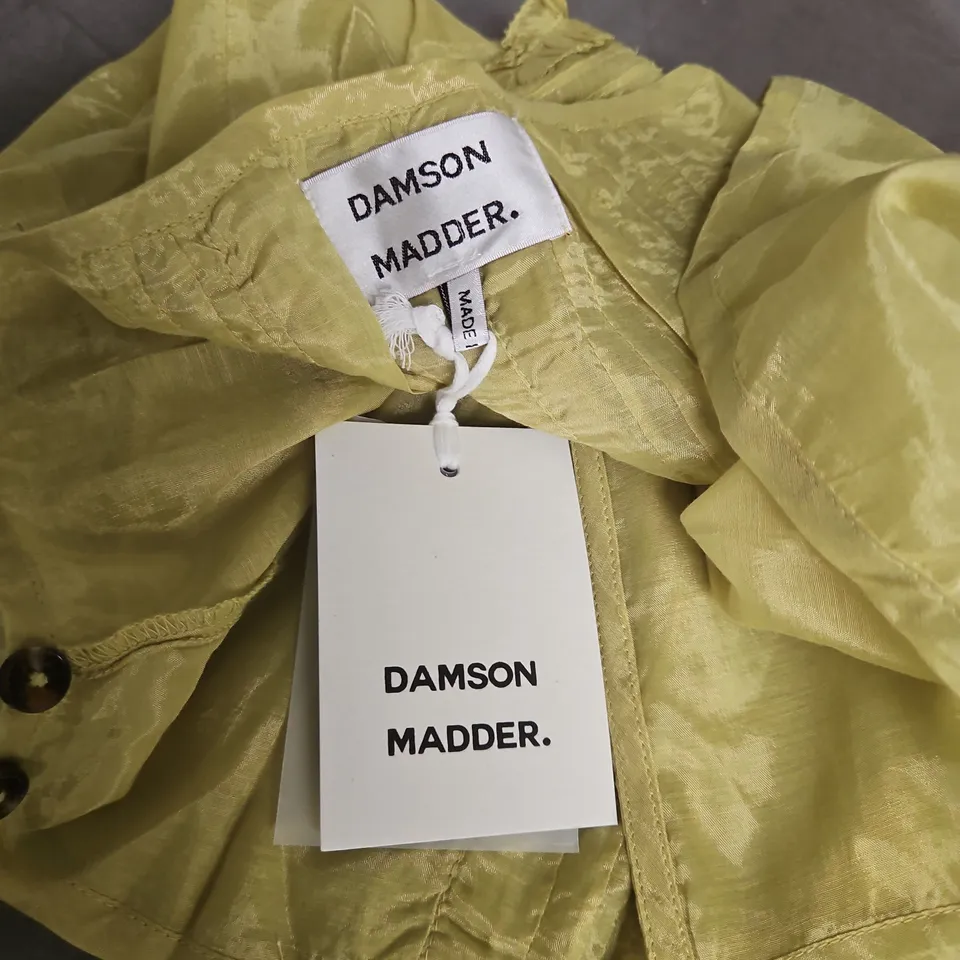 DAMSON MADDER GLINDA RUFFLE MINI SKIRT – GOLDEN LIME, UK SIZE 16