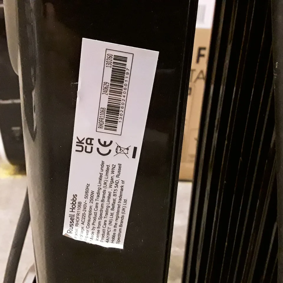 RUSSELL HOBBS RHOFR1106B 2.5KW 11-FIN OIL FILLED RADIATOR IN BLACK