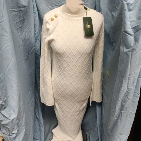 HOLLAND COOPER OLIVE MAXI DRESS IN WHITE - XS