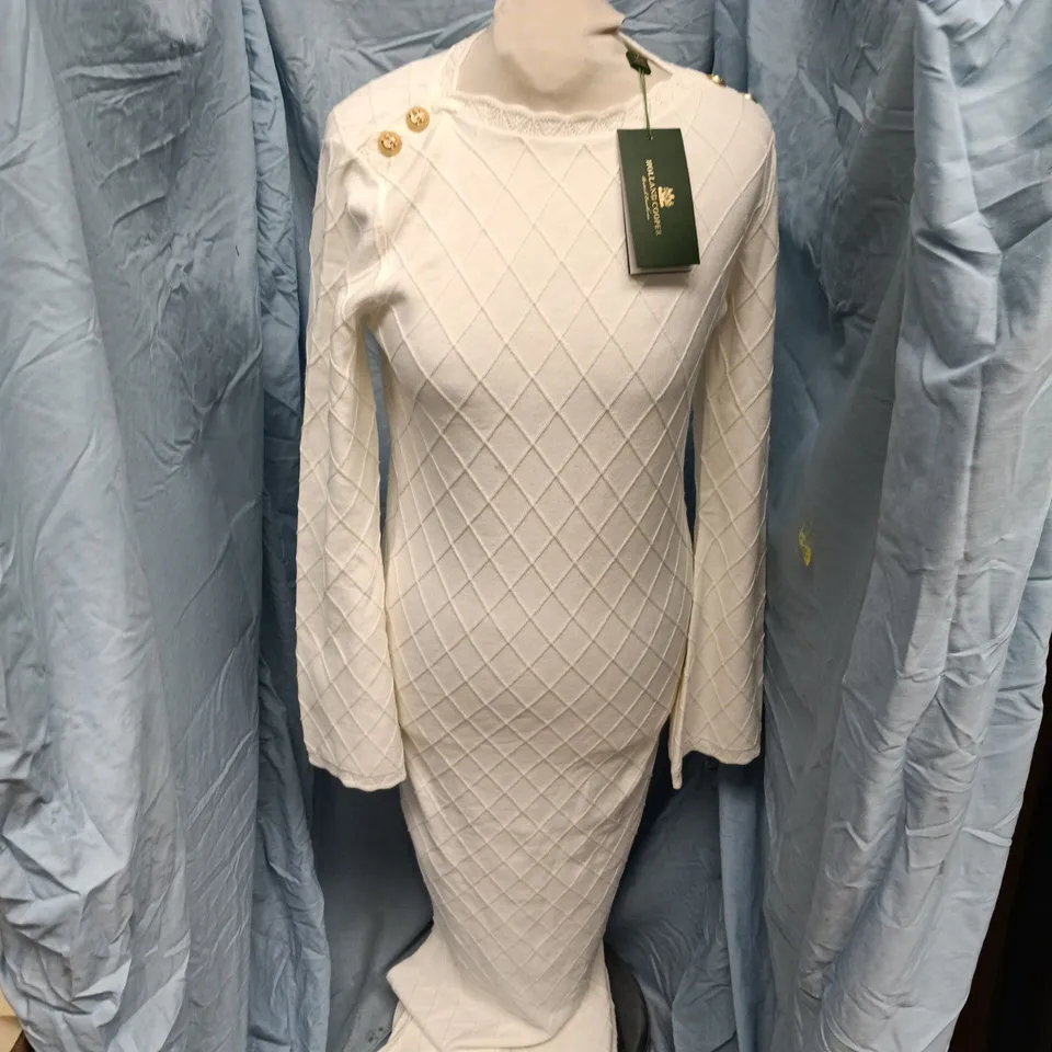 HOLLAND COOPER OLIVE MAXI DRESS IN WHITE - XS