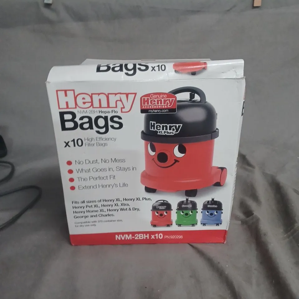 HENRY VACUUM BAGS X10 FOR HENRY VACUUM CLEANERS – BOXED