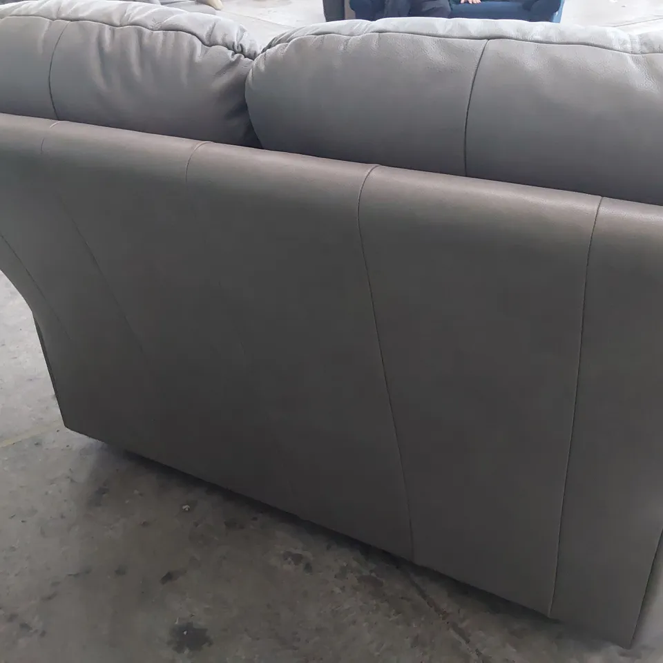 QUALITY BRITISH DESIGNER G PLAN CHLOE TWO SEATER SOFA DALLAS CHARCOAL LEATHER