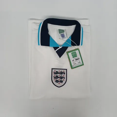 SCORE DRAW ENGLAND 1996 RETRO HOME FOOTBALL SHIRT IN WHITE SIZE XL