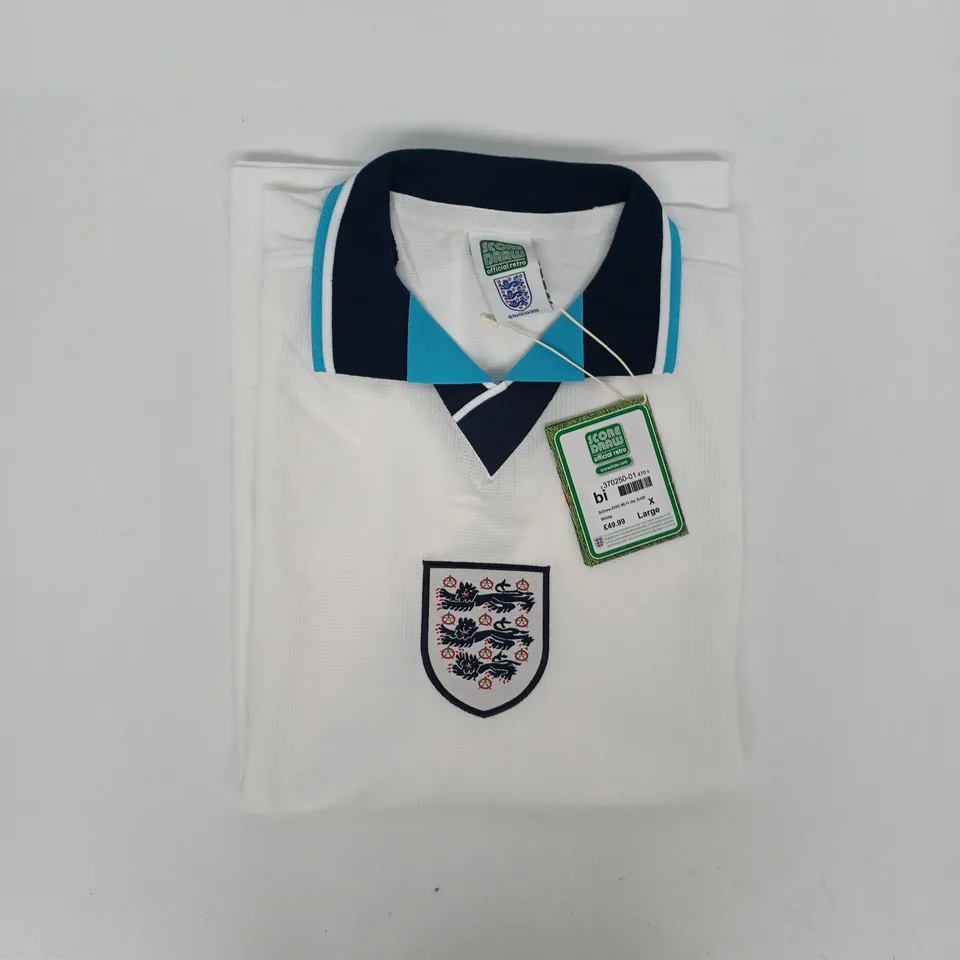 SCORE DRAW ENGLAND 1996 RETRO HOME FOOTBALL SHIRT IN WHITE SIZE XL