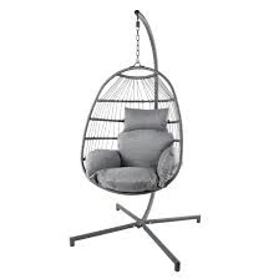 BOXED AZURA HANGING EGG CHAIR - GREY (1 BOX)