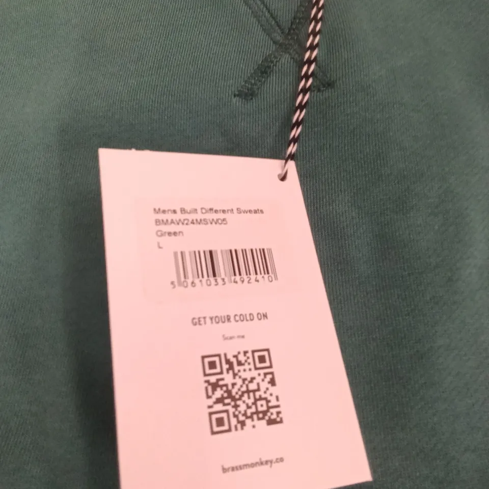 BOX TO CONTAIN BRASS MONKEY SWEATS - GREEN SIZE L APPROXIMATELY 10