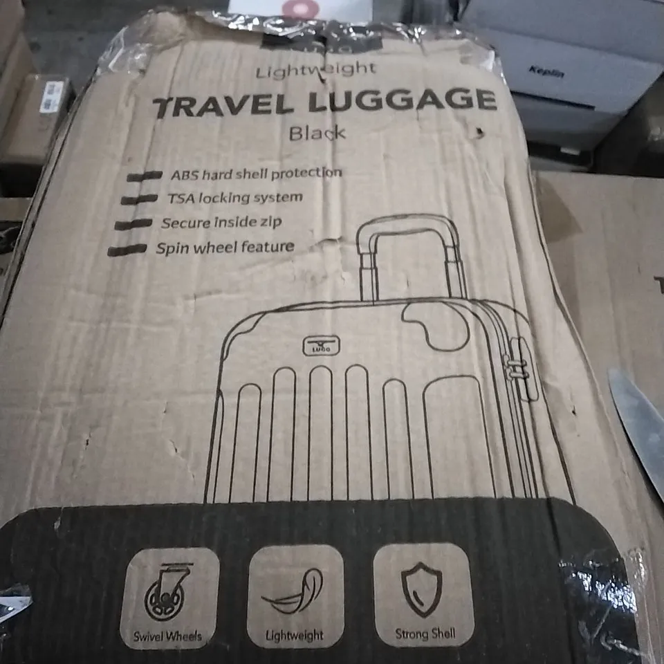 BOXED LUGG LIGHTWEIGHT TRAVEL LUGGAGE CASE - BLACK