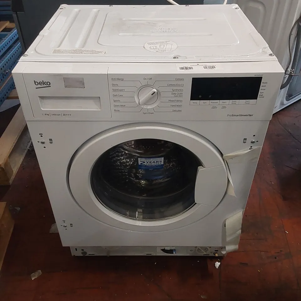 BEKO WIY84540F INTEGRATED 8KG 1400 RPM WASHING MACHINE - WHITE