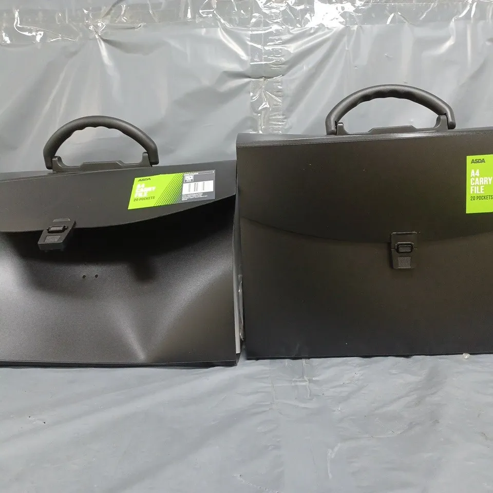 SET OF 2 X 20-POCKET A4 CARRY FILES