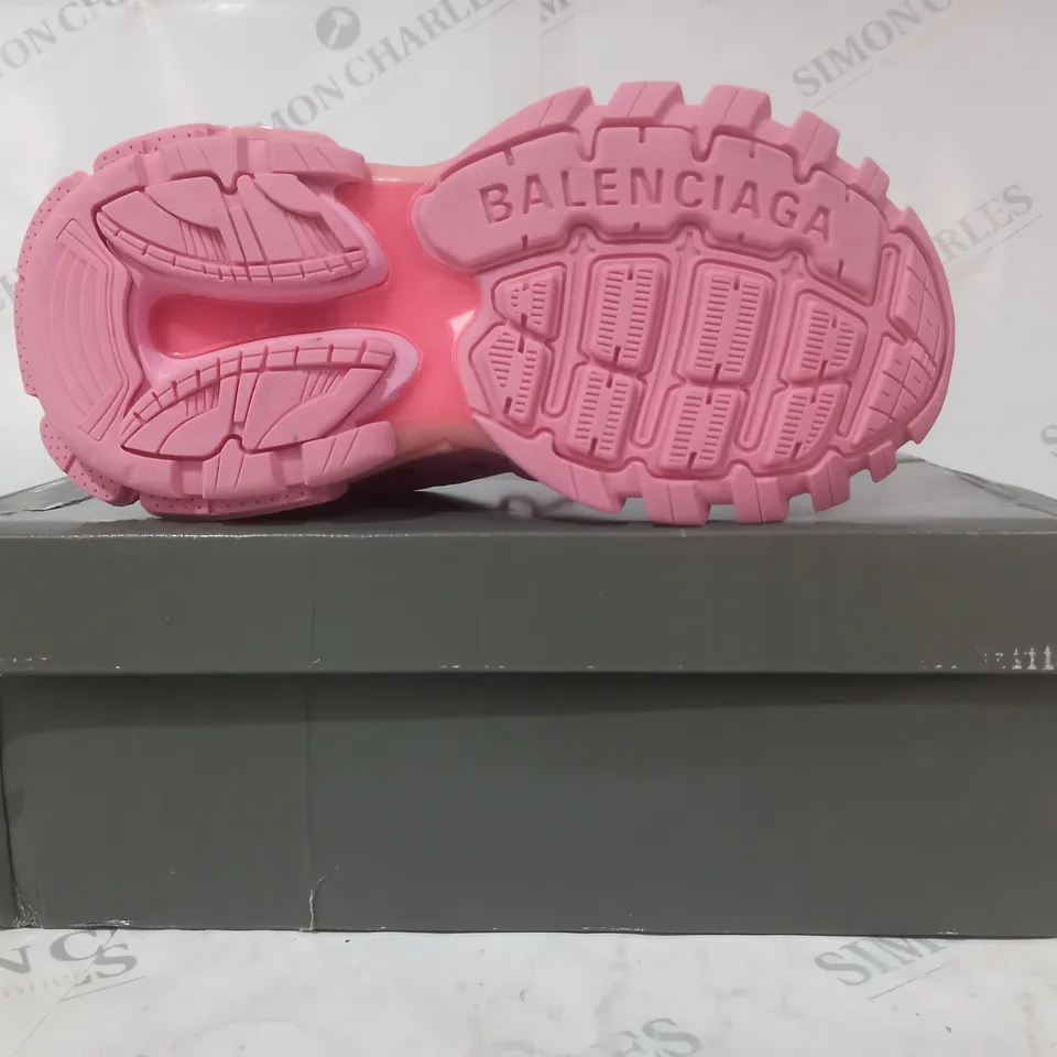 BOXED PAIR OF BALENCIAGA TRACK SNEAKERS IN PINK UK SIZE 6