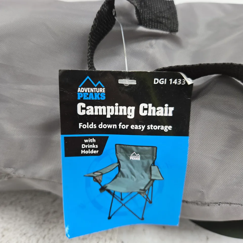 ADVENTURE PEAKS CAMPING CHAIR WITH DRINKS HOLDER – FOLDS FOR EASY STORAGE (DGI 1433)