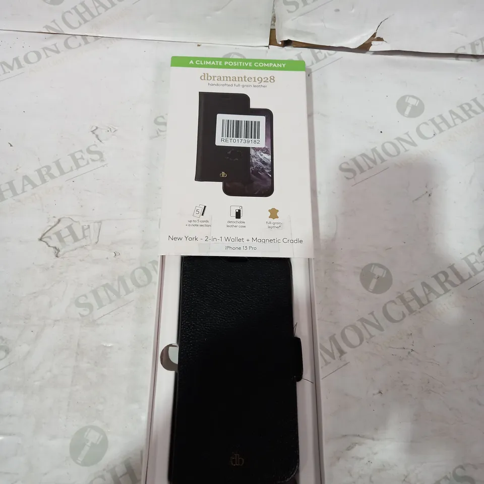 BOXED DBRAMANTE1928 NEW YORK 2-IN-1 WALLET + MAGNETIC CRADLE FOR IPHONE 13 PRO
