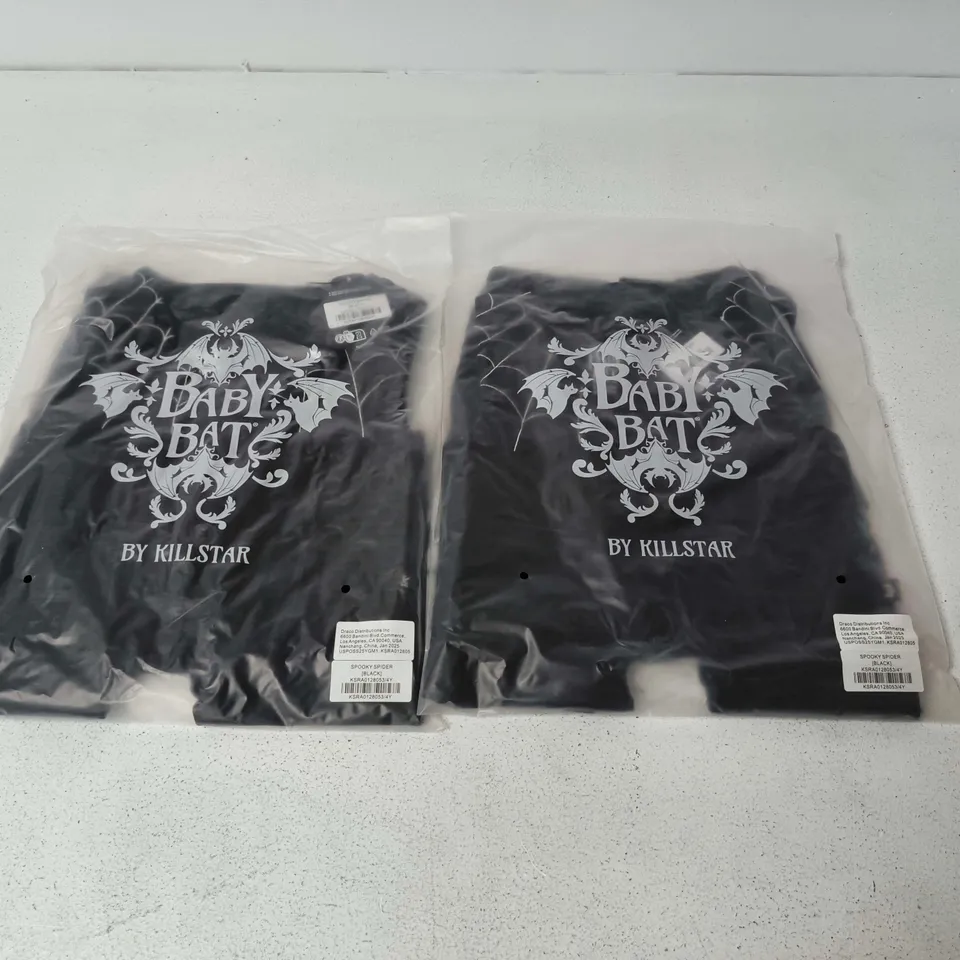 LOT OF APPROXIMATELY 35 BRAND NEW KILLSTAR SPPOOKY SPIDER ITEMS IN BLACK - UNCHECKED SIZES
