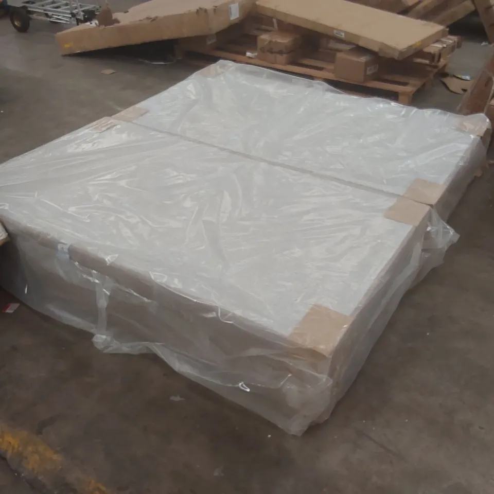 BAGGED FABRIC UPHOLSTERED 6FT SUPERKING DIVAN BASE WITH STORAGE (2 ITEMS)