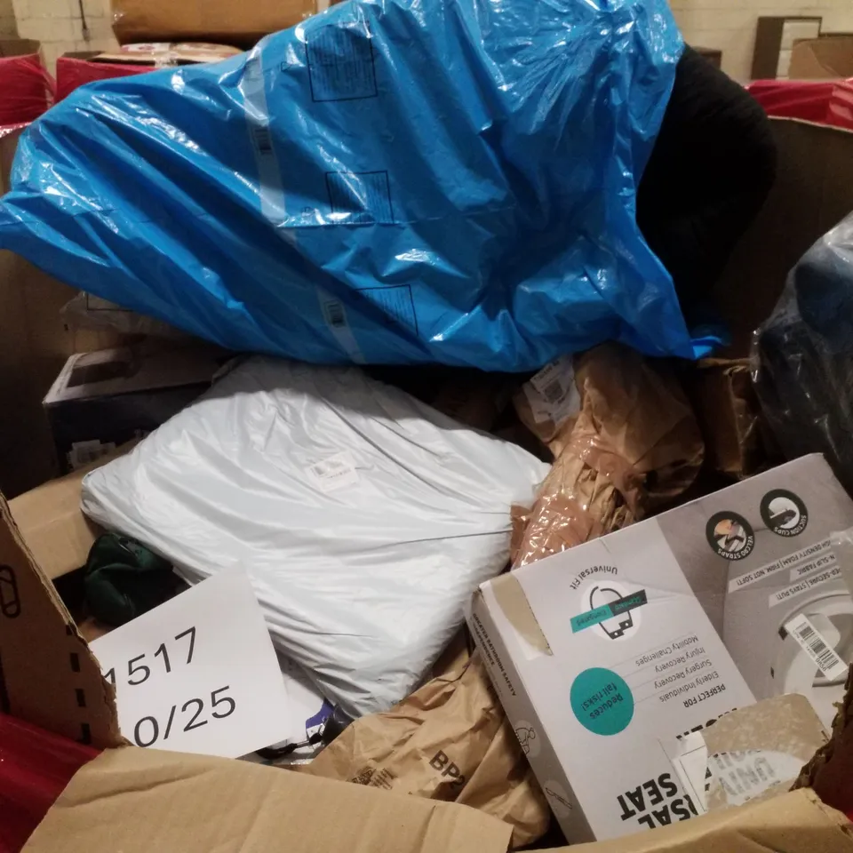 PALLET CONTAINING ASSORTED PRODUCTS INCLUDING ROLLER BLIND, PRECISION SQUARE, WOK PAN, GOVEE UPLIGHTER FLOOR LAMP & UNIVERSAL TOILET SEAT RISER