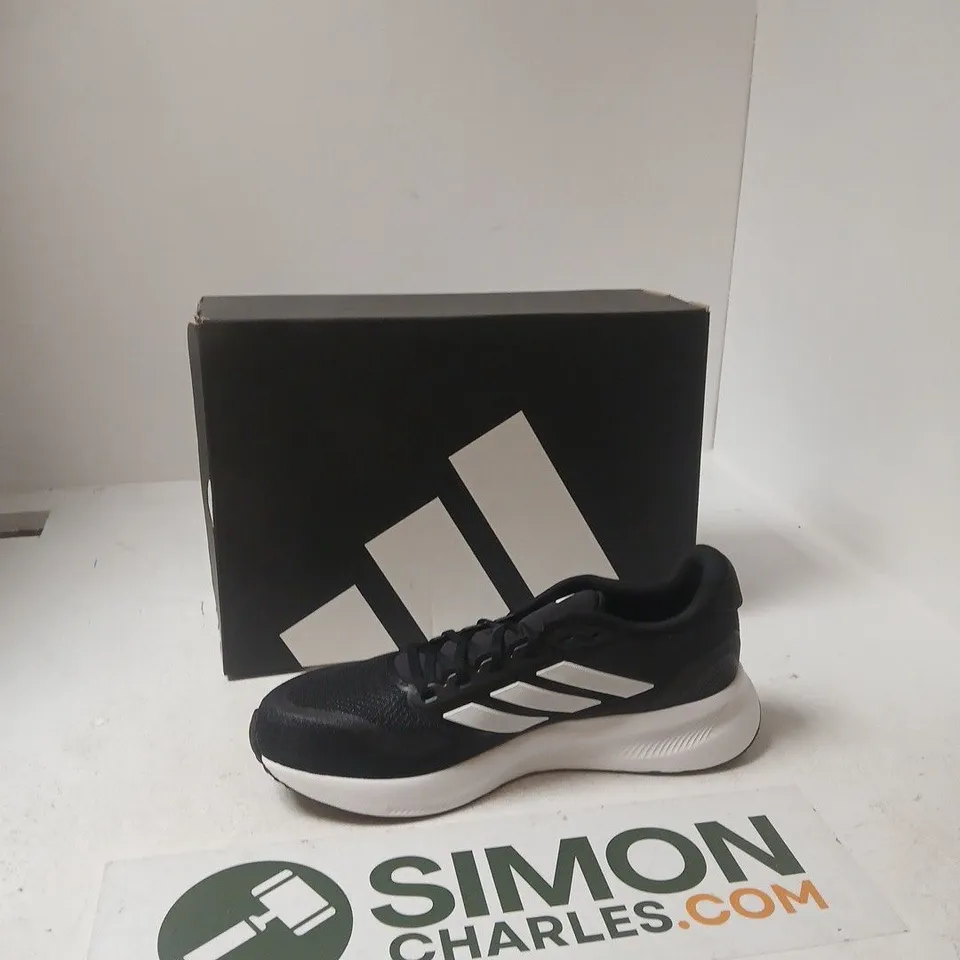 ADIDAS RUN FALCON 5 WIDE TRAINERS - UK 11 (US 11.5) BLACK/WHITE